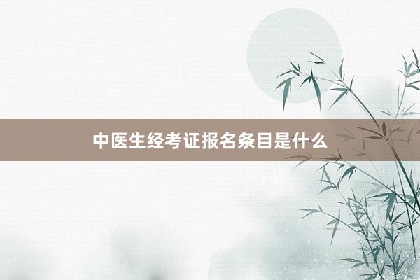 中医生经考证报名条目是什么
